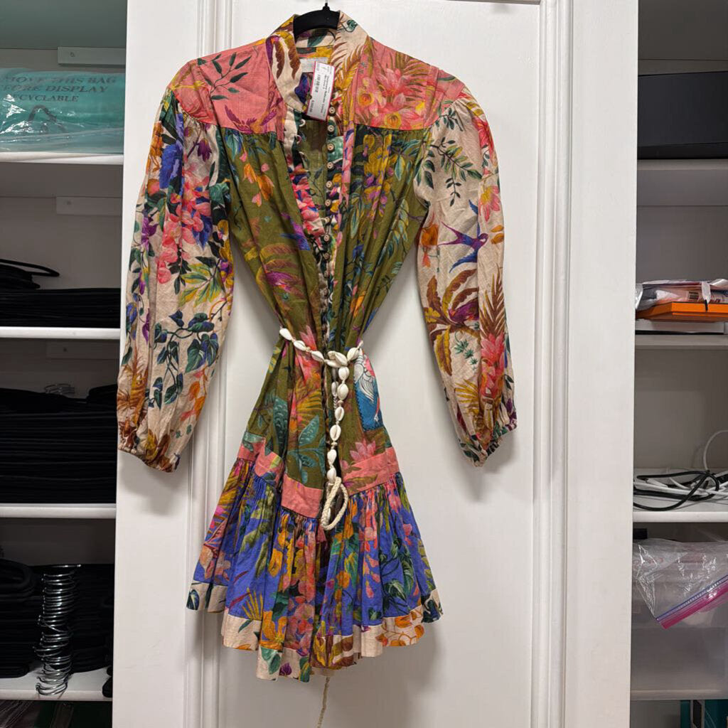 Multicolor Cotton Mini Dress