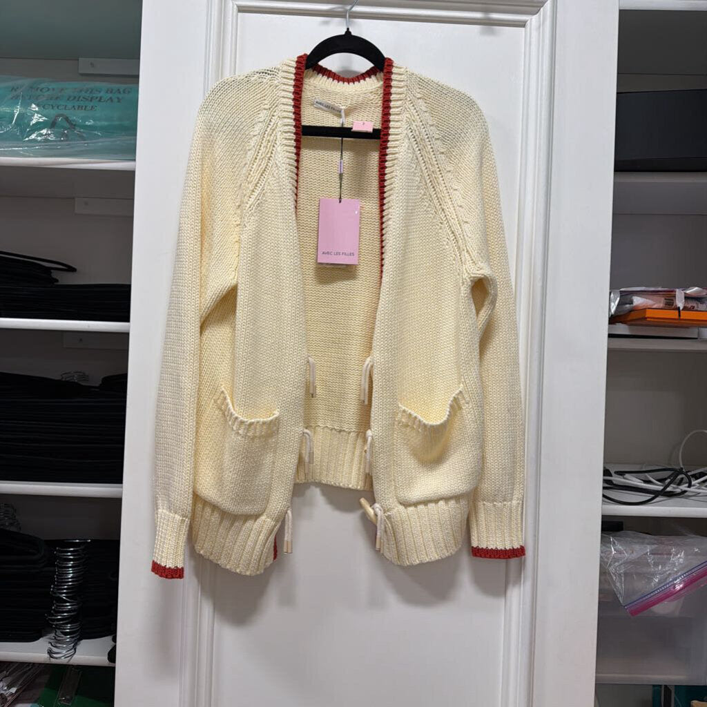 Cream/Red Cotton Cardigan (NWT 138)