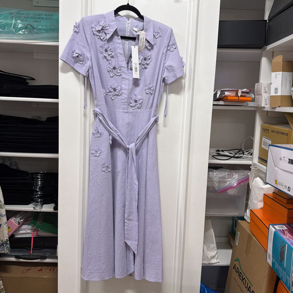 Purple Poly/Rayon Floral Applique Dress (NWT 465)