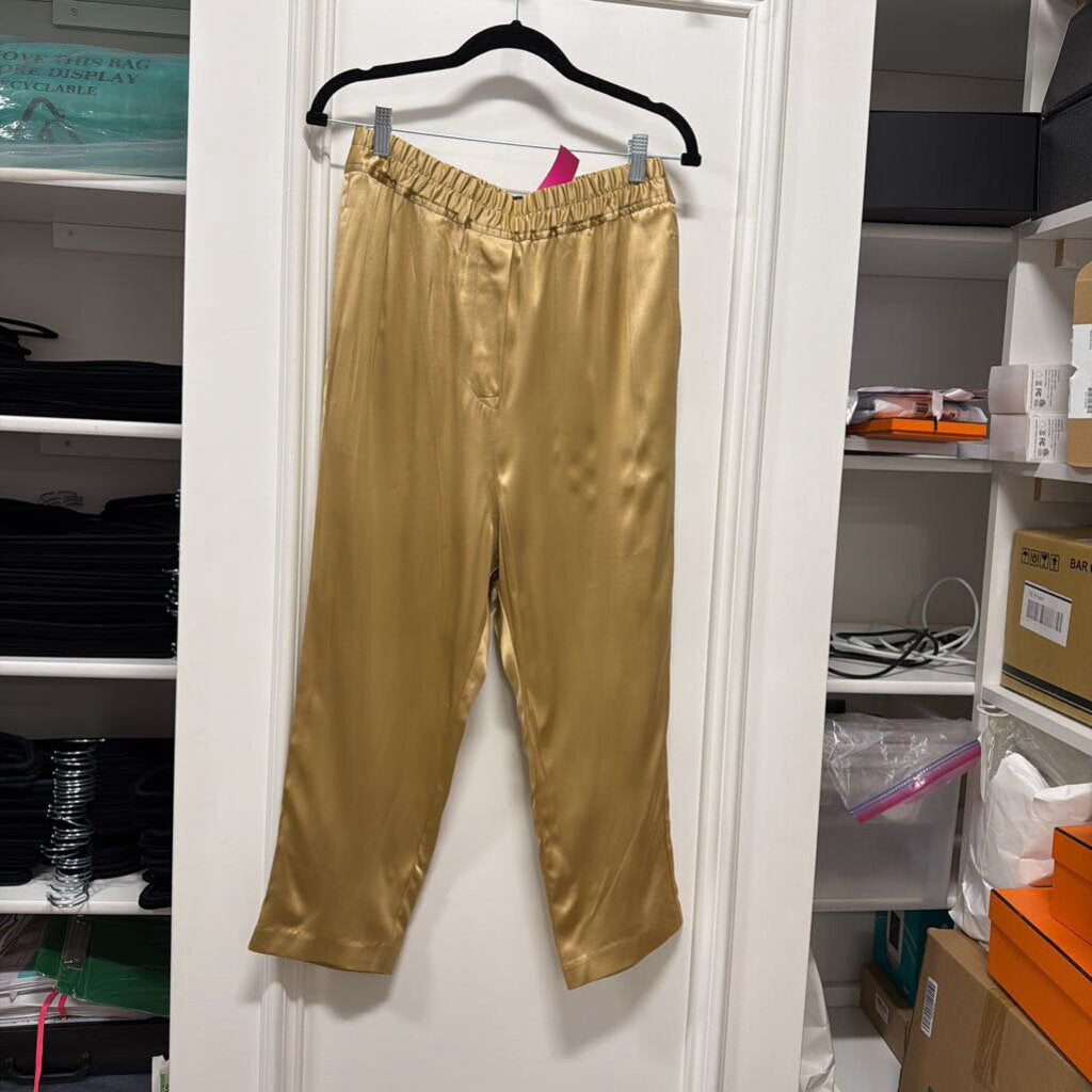 Beige Silk Pants