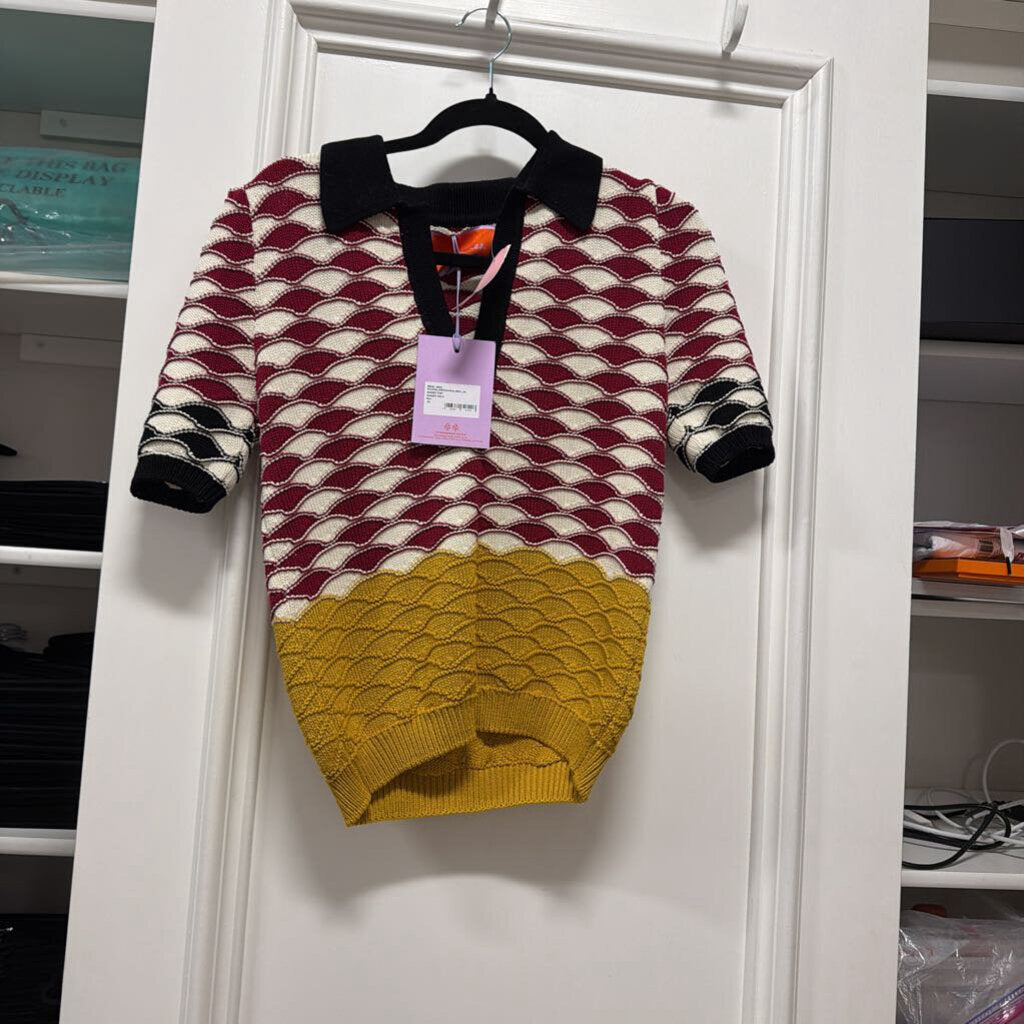 Multicolor Cotton Sunset Polo Sweater (NWT)