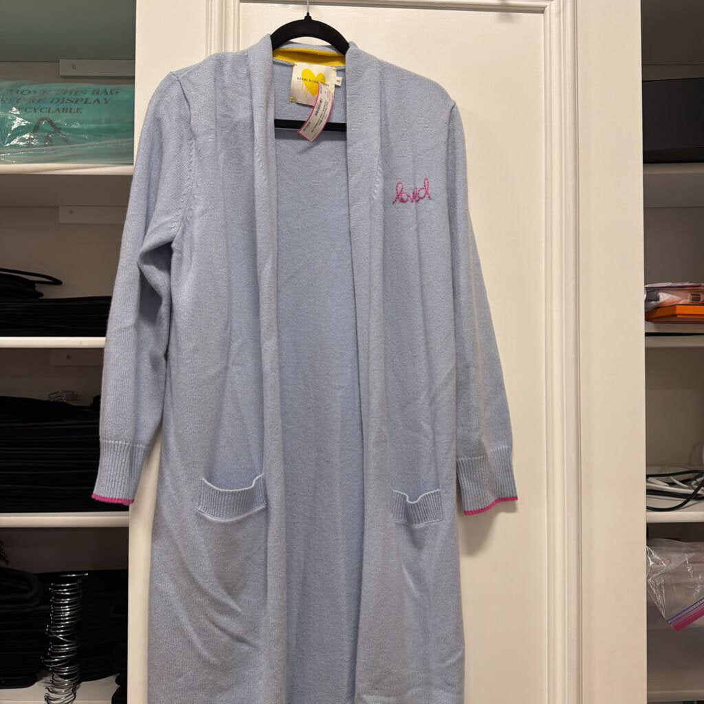 Blue Cashmere Long Cardigan