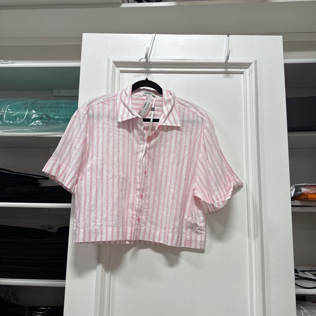 Pink/White Stripe Cotton/Linen Shirt