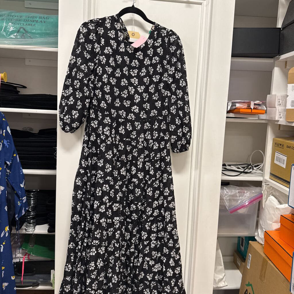 B&W Cotton Floral Maxi Dress (NWT