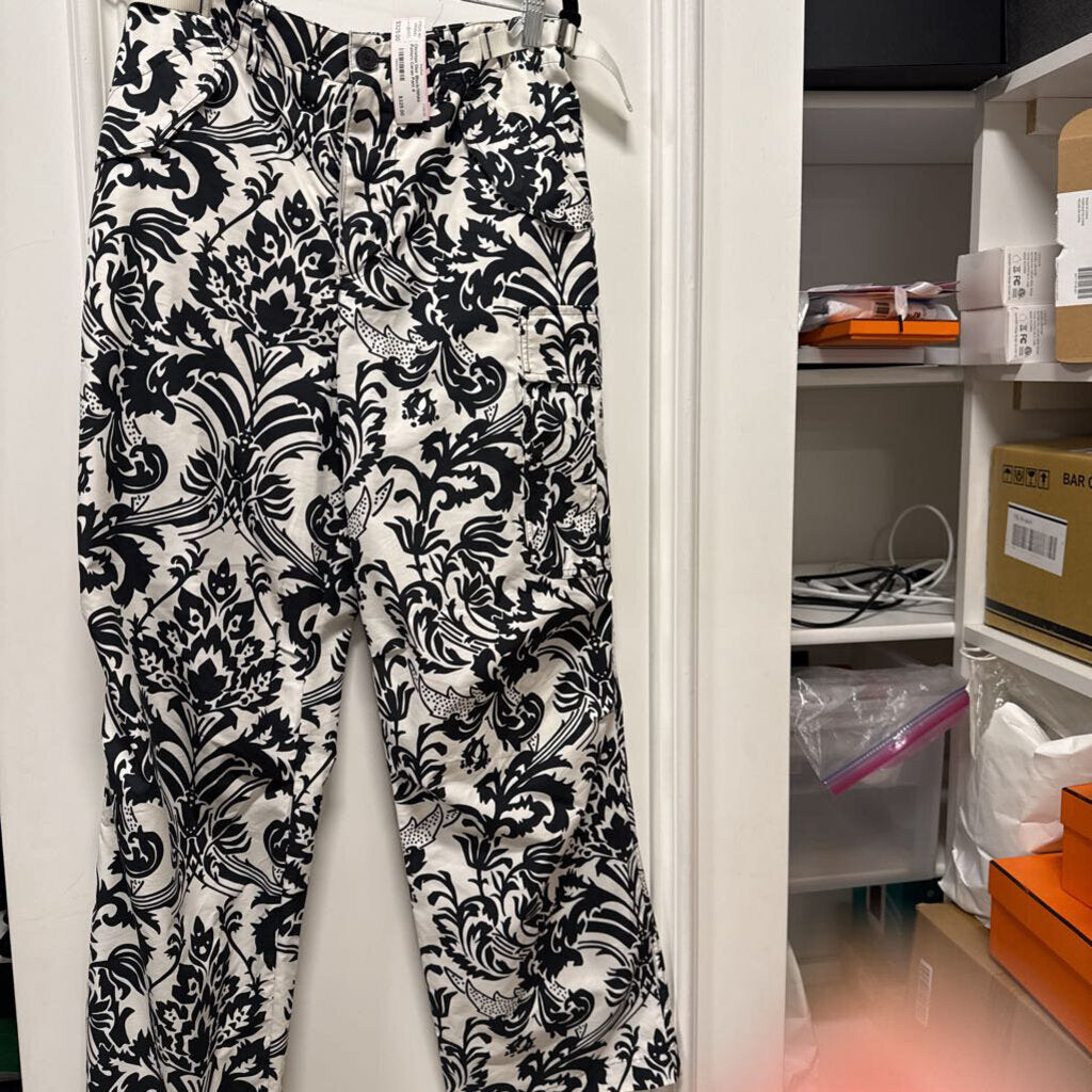 Black/White Pattern Cargo Pant
