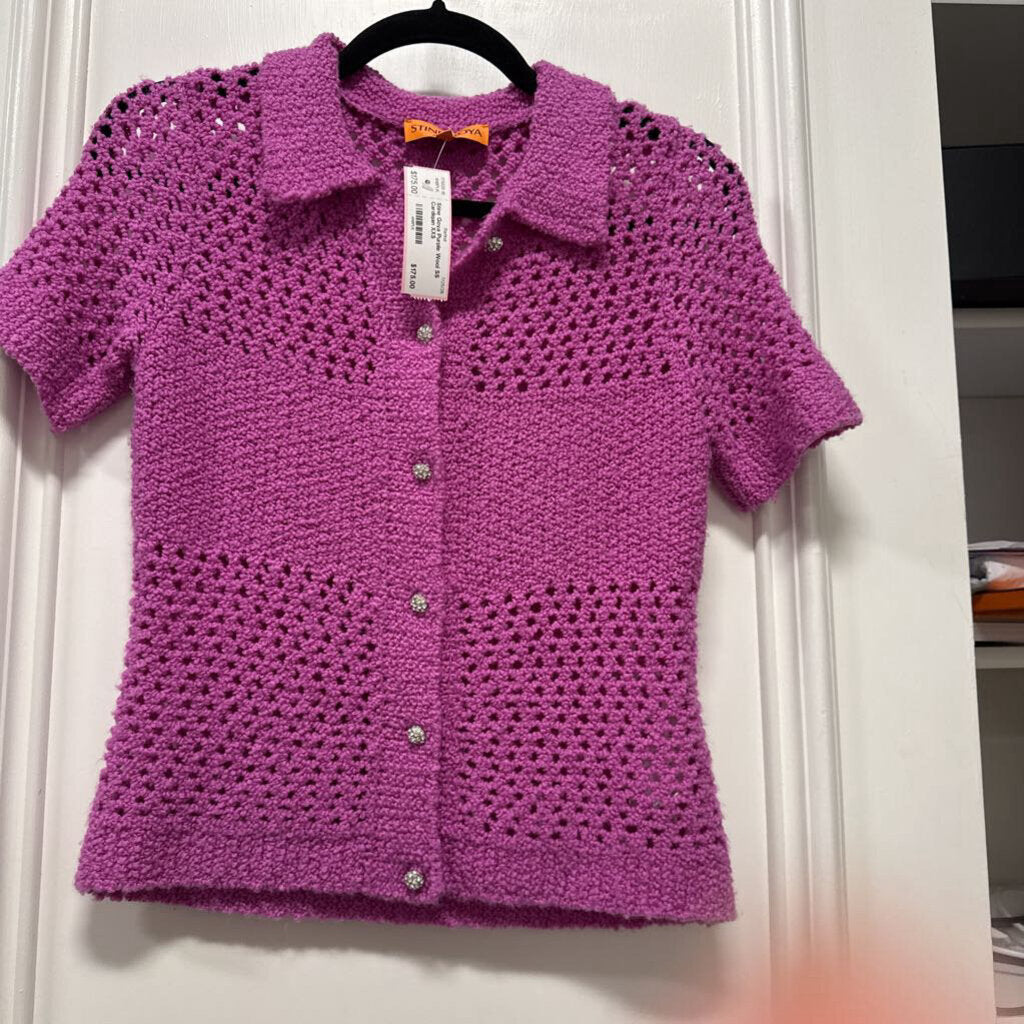 Purple Wool SS Cardigan