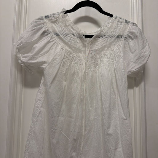 White Cotton Lace Detail Mini Dress (R.298)