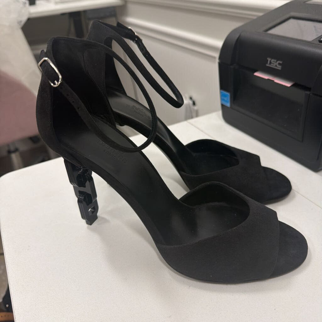 Black Suede "Miracle" Heels (41) (NEW)
