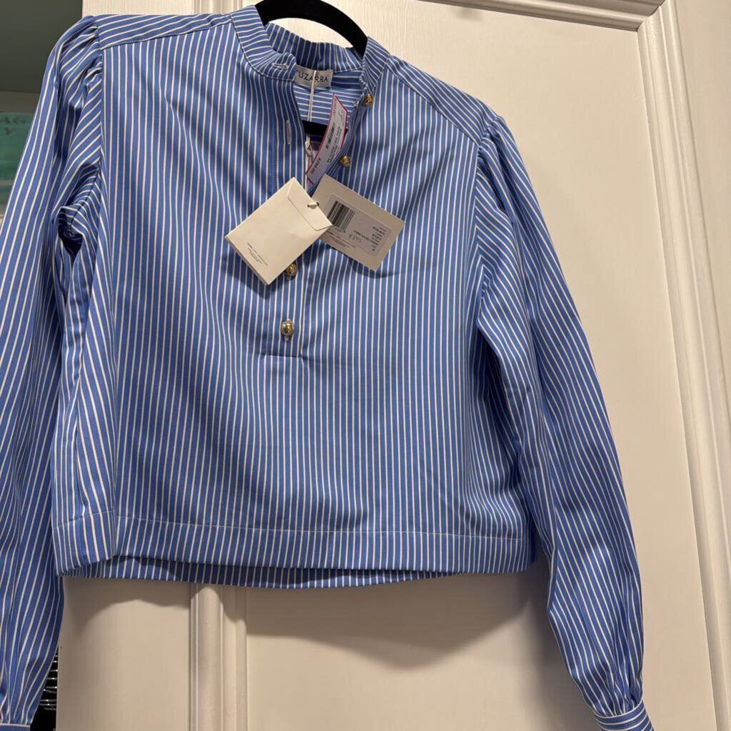 Blue/White Cotton Stripe Shirt (NWT)