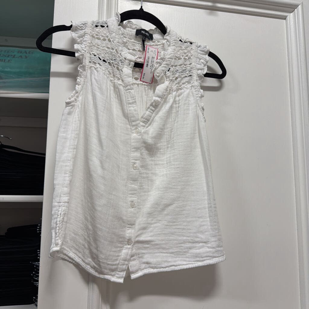 White Cotton Sleeveless Top