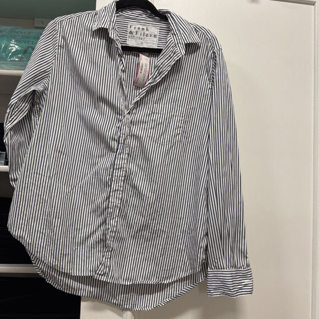 White/Blue Stripe Cotton Shirt