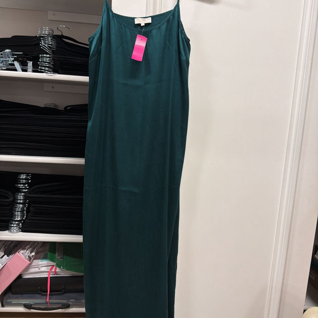 Green Slik Slip Dress