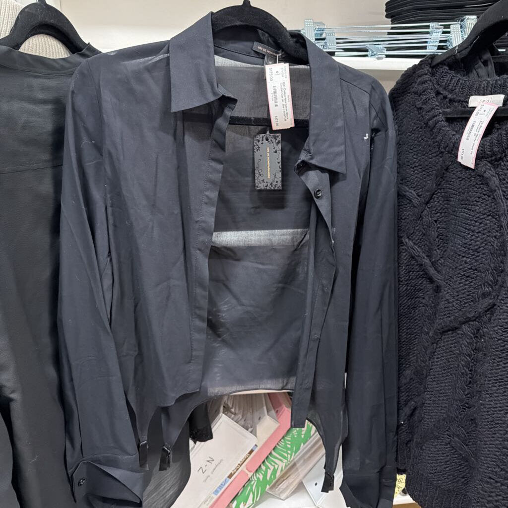 Black Cotton Garter Shirt (NWT)