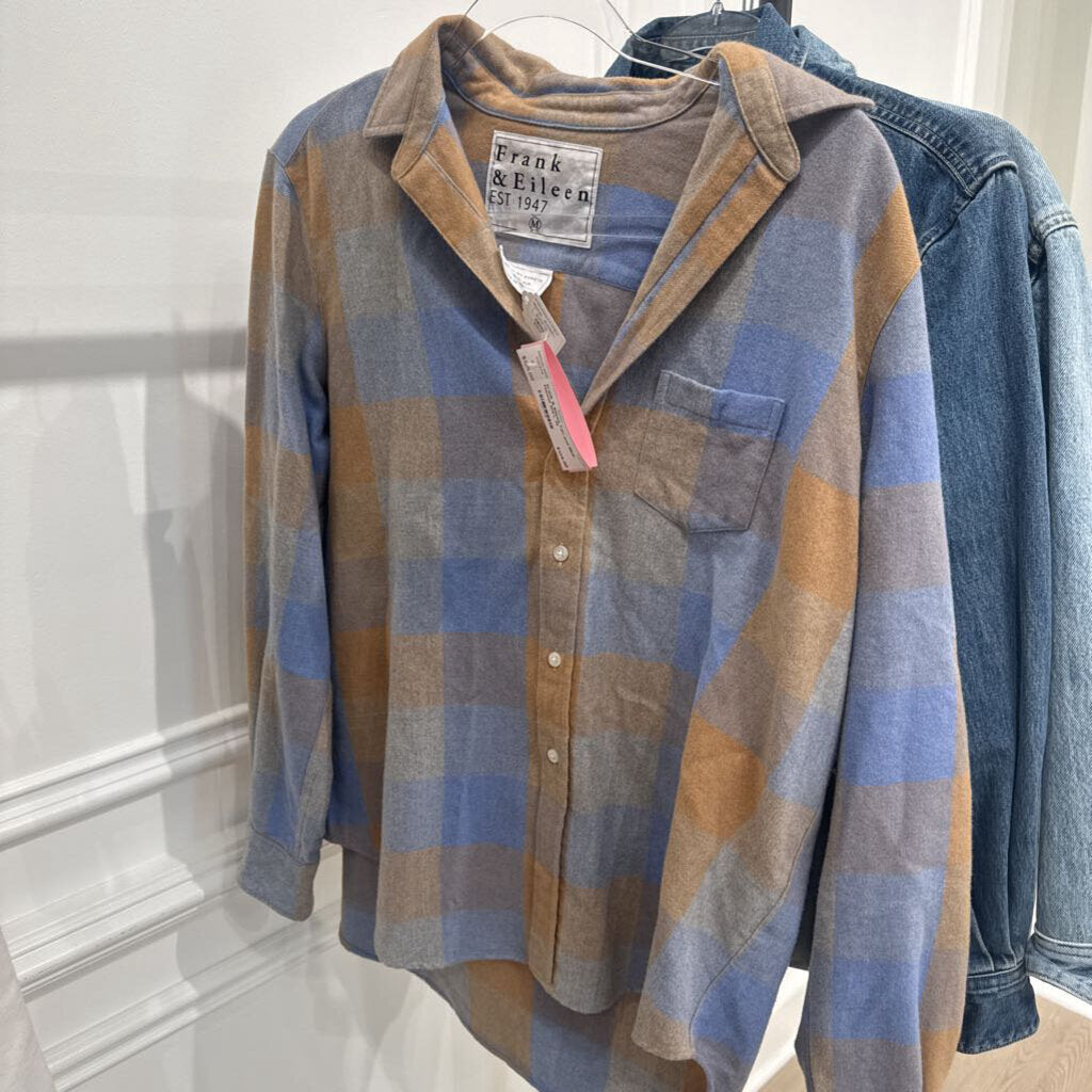 Tan and Blue Flannel Shirt
