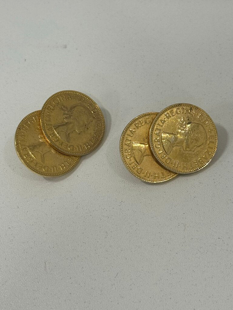 Queen Elizabeth Coin Clip-On Earrings