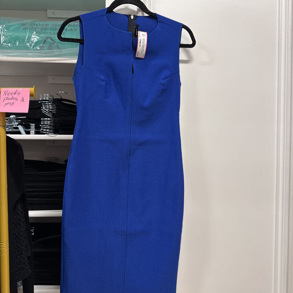 Blue Sleeveless Midi Dress