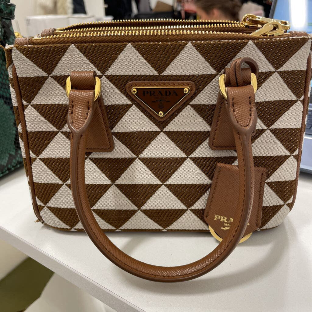 Brown/White Embroidered Symbole Mini Bag(3950)