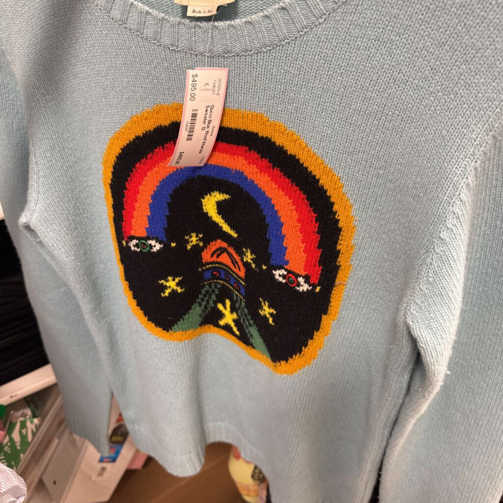 Blue Wool Intarsia Sweater