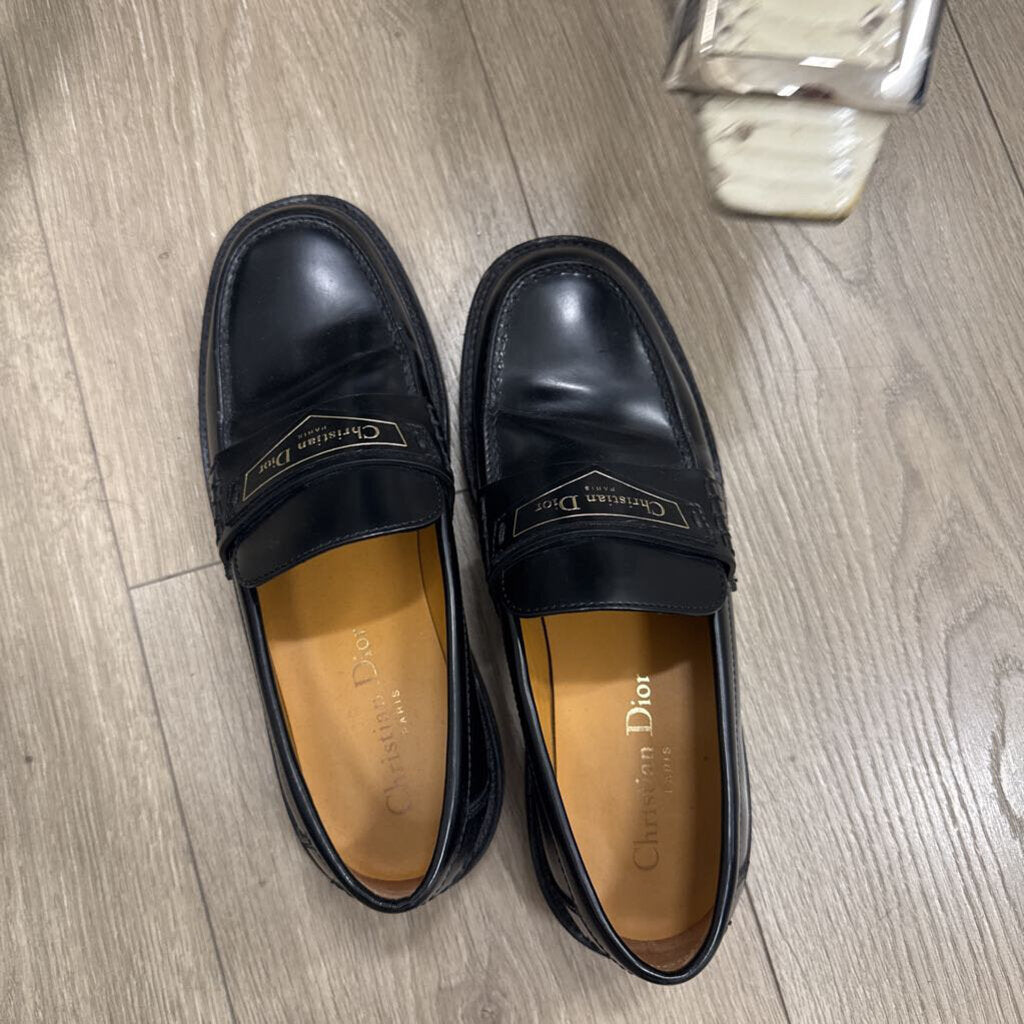 Black Leather 'Boy' Loafers