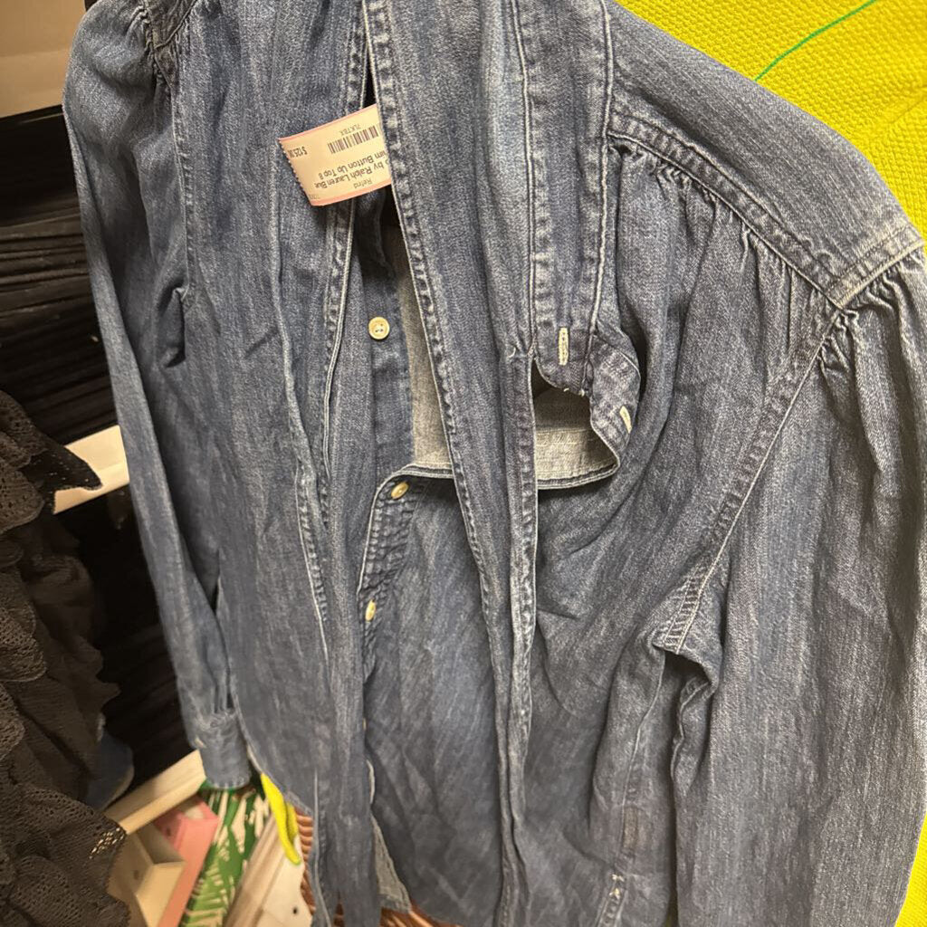 Blue Denim Button Up Top