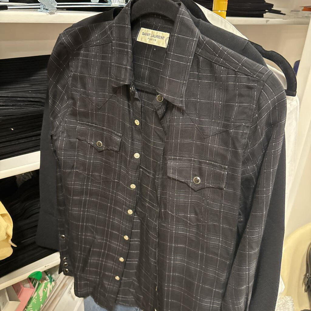 2020 Black Wool Button Up Shirt