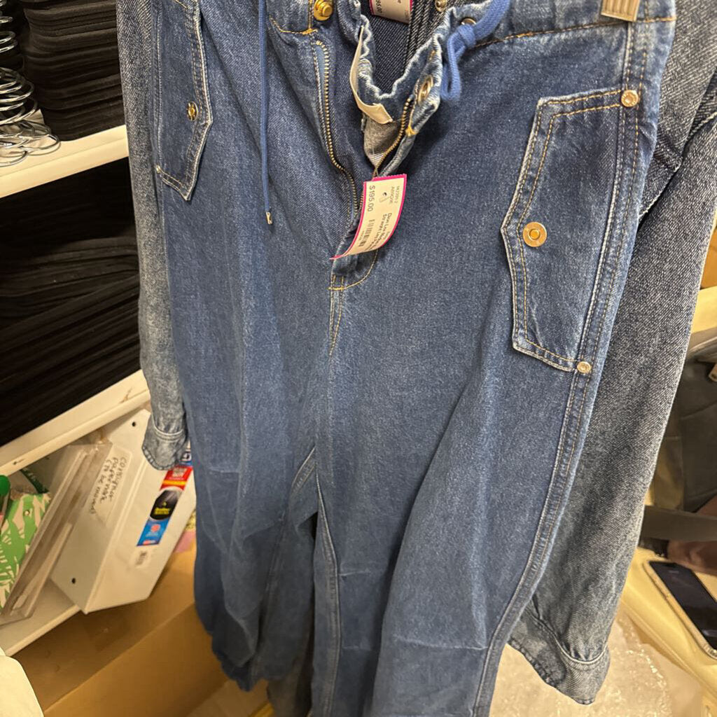 Medium Wash Straight Leg Parachute Jean