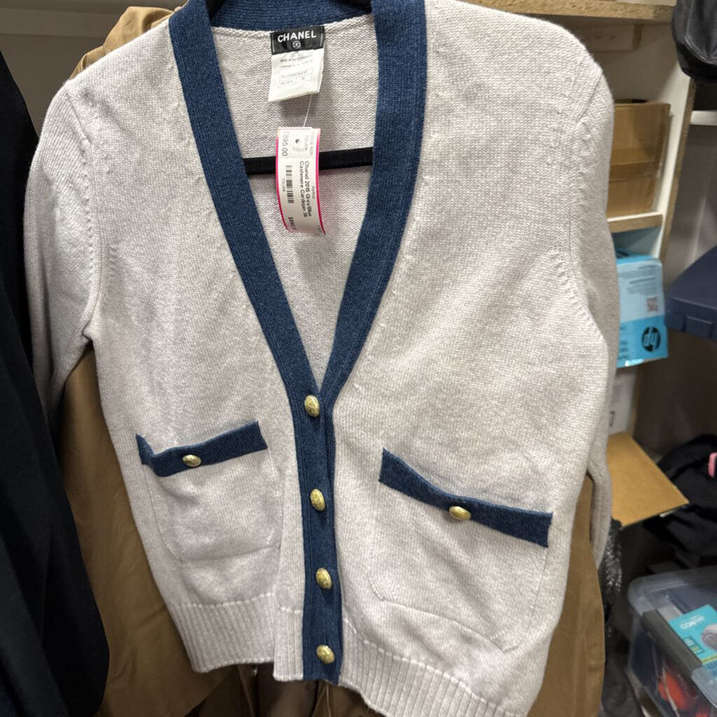 2015 Grey/Blue Cashmere Cardigan