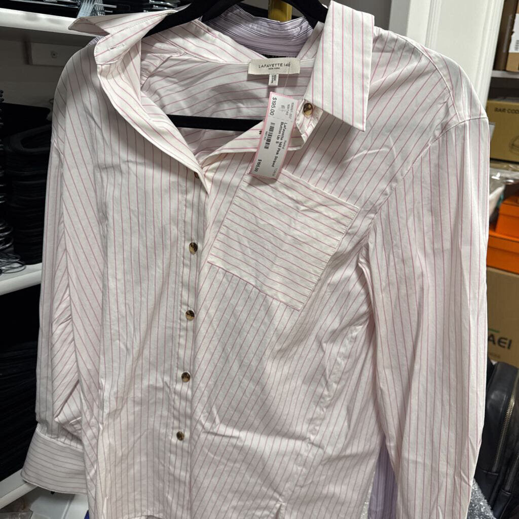 Pink Striped Button Up