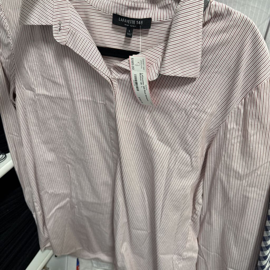 Red Striped Button Up
