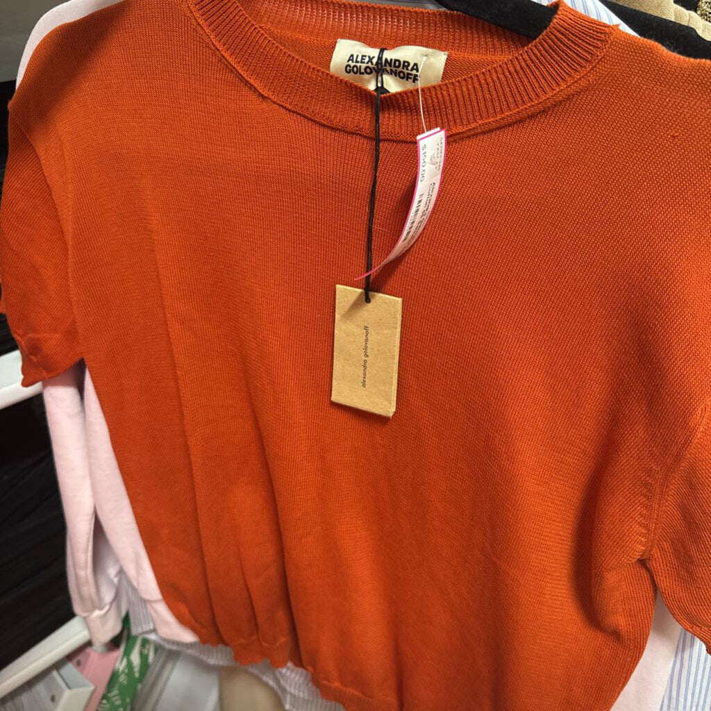 Orange Cotton SS Sweater (NWT)