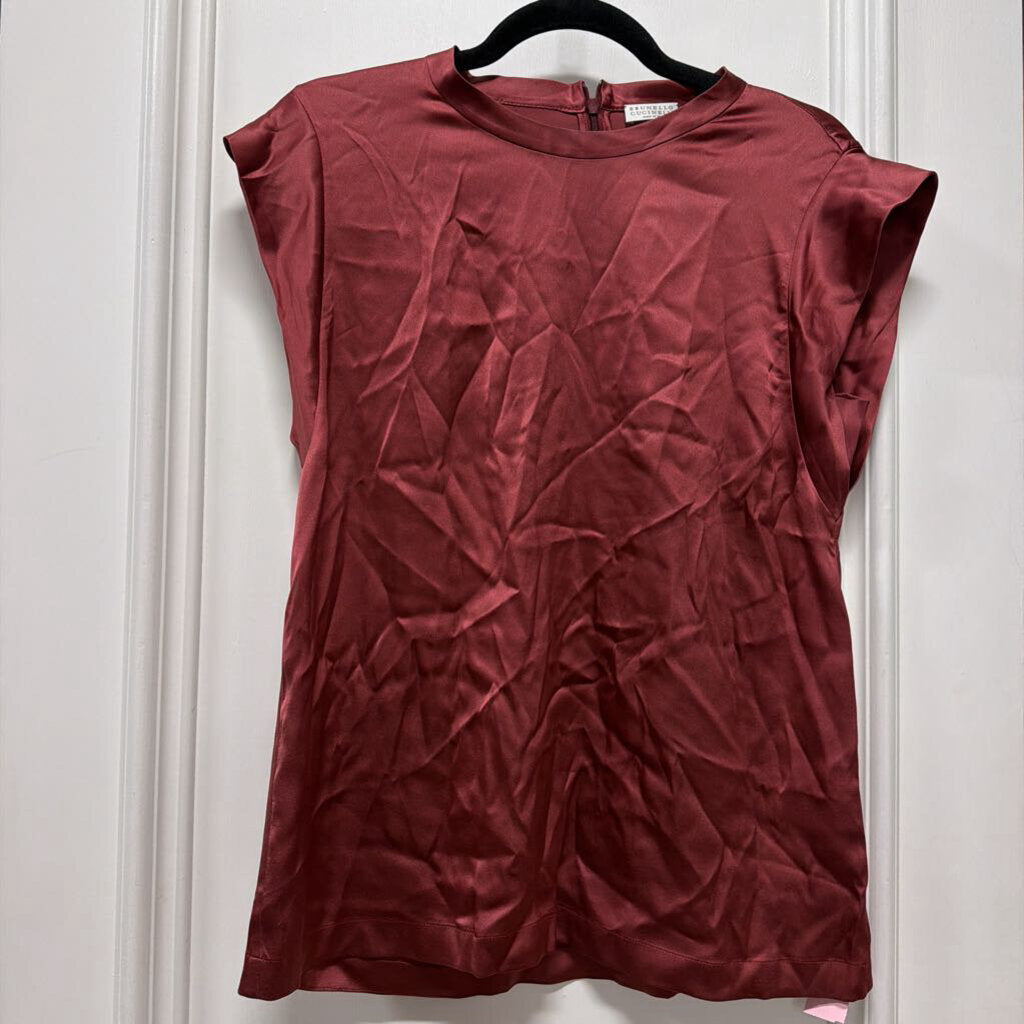 Red Silk Sleeveless Top