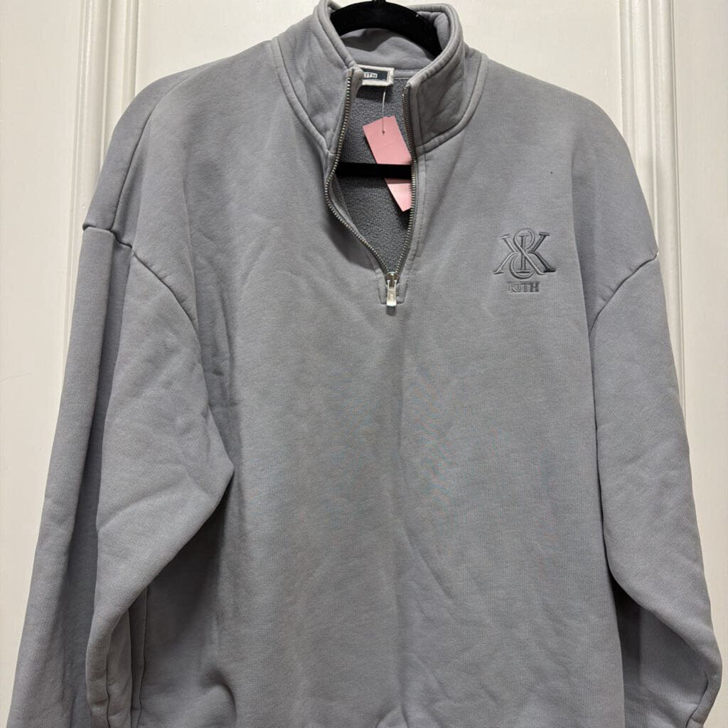 Grey Cotton Quarter Zip (as is-small spot on front)