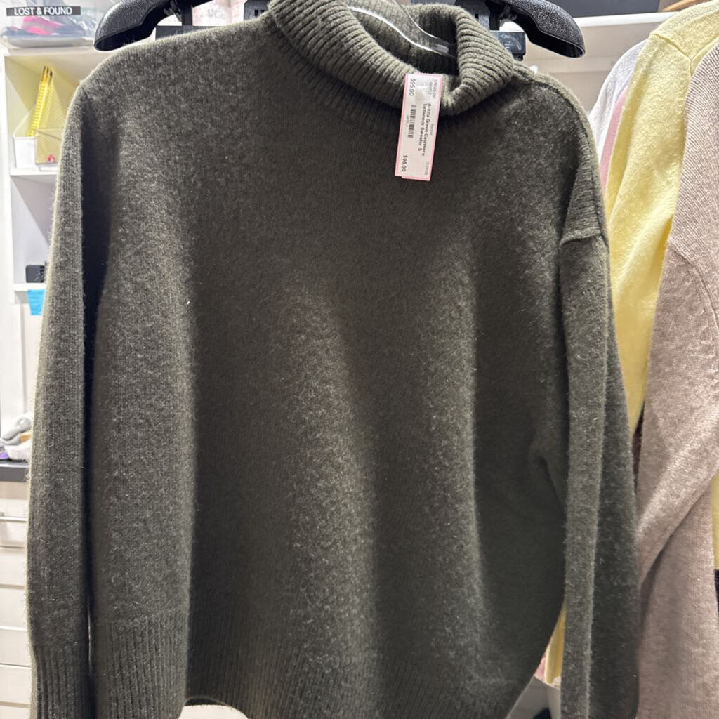 Green Cashmere Turtleneck Sweater