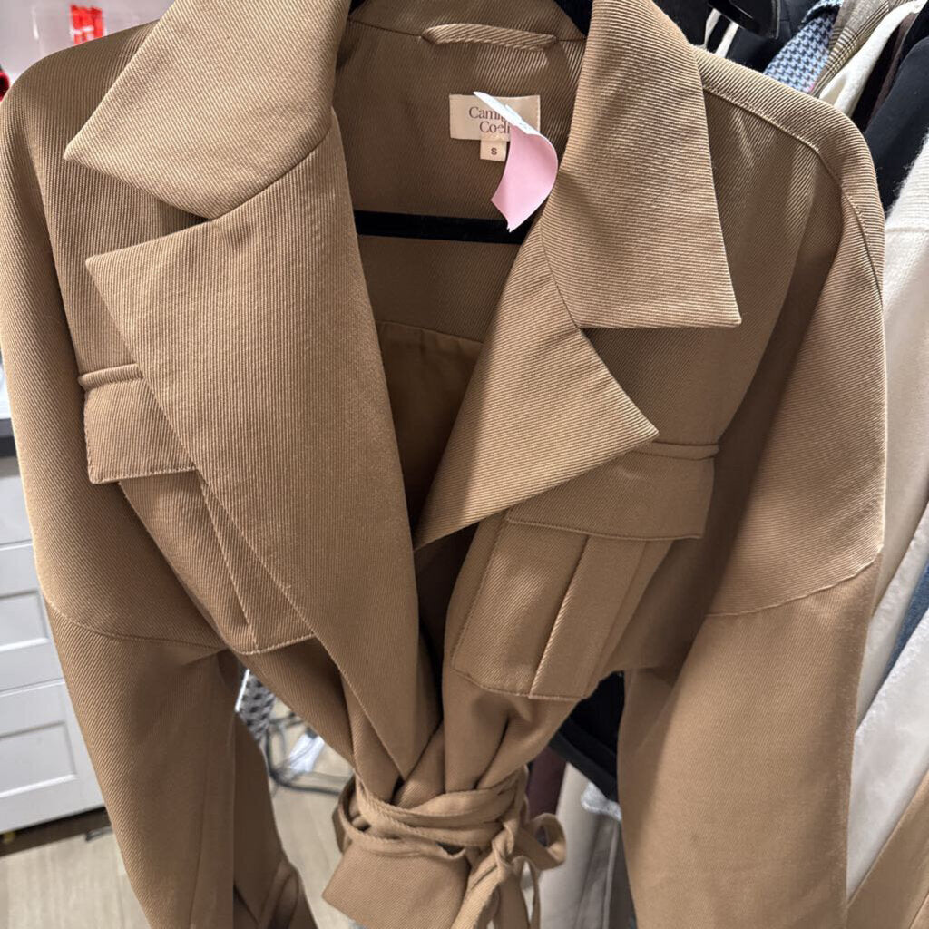 Brown Wool/Poly Belted Jacket
