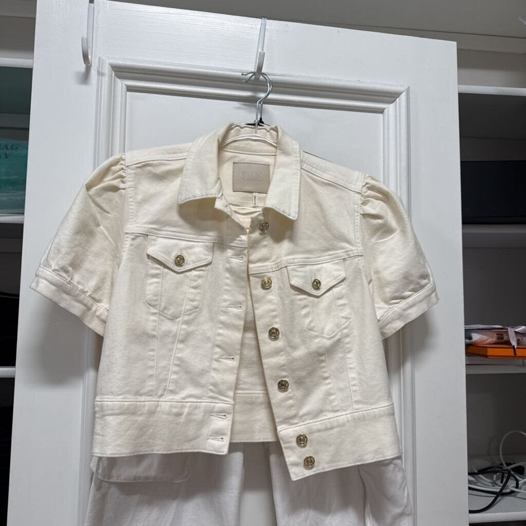 Cream Cotton SS Crop Jacket