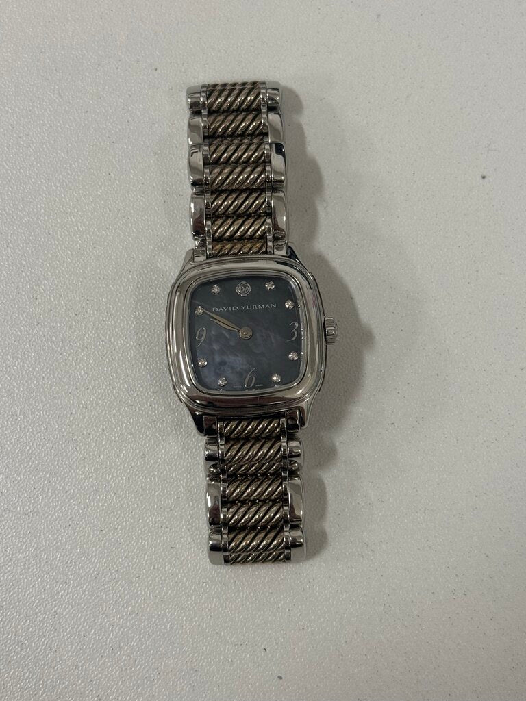 Stainless Steel Thoroughbred Black Mother of Pearl Diamond Dial Watch