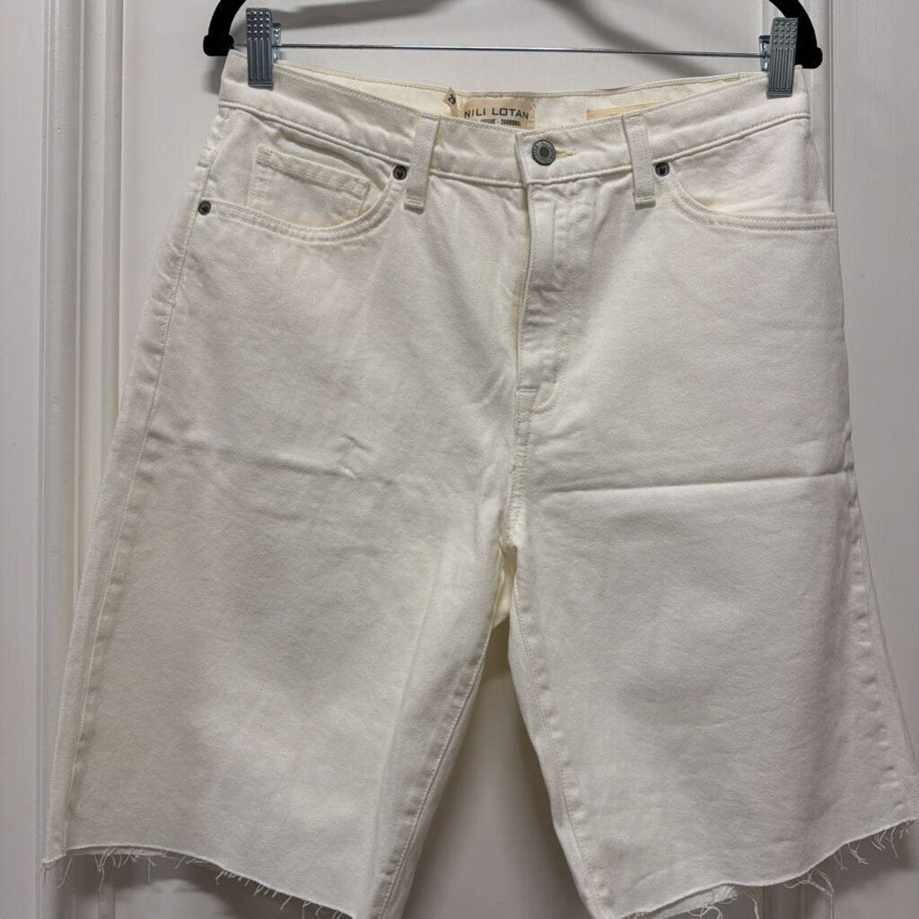 White Cotton Boyfriend Bermuda Short (R.325)
