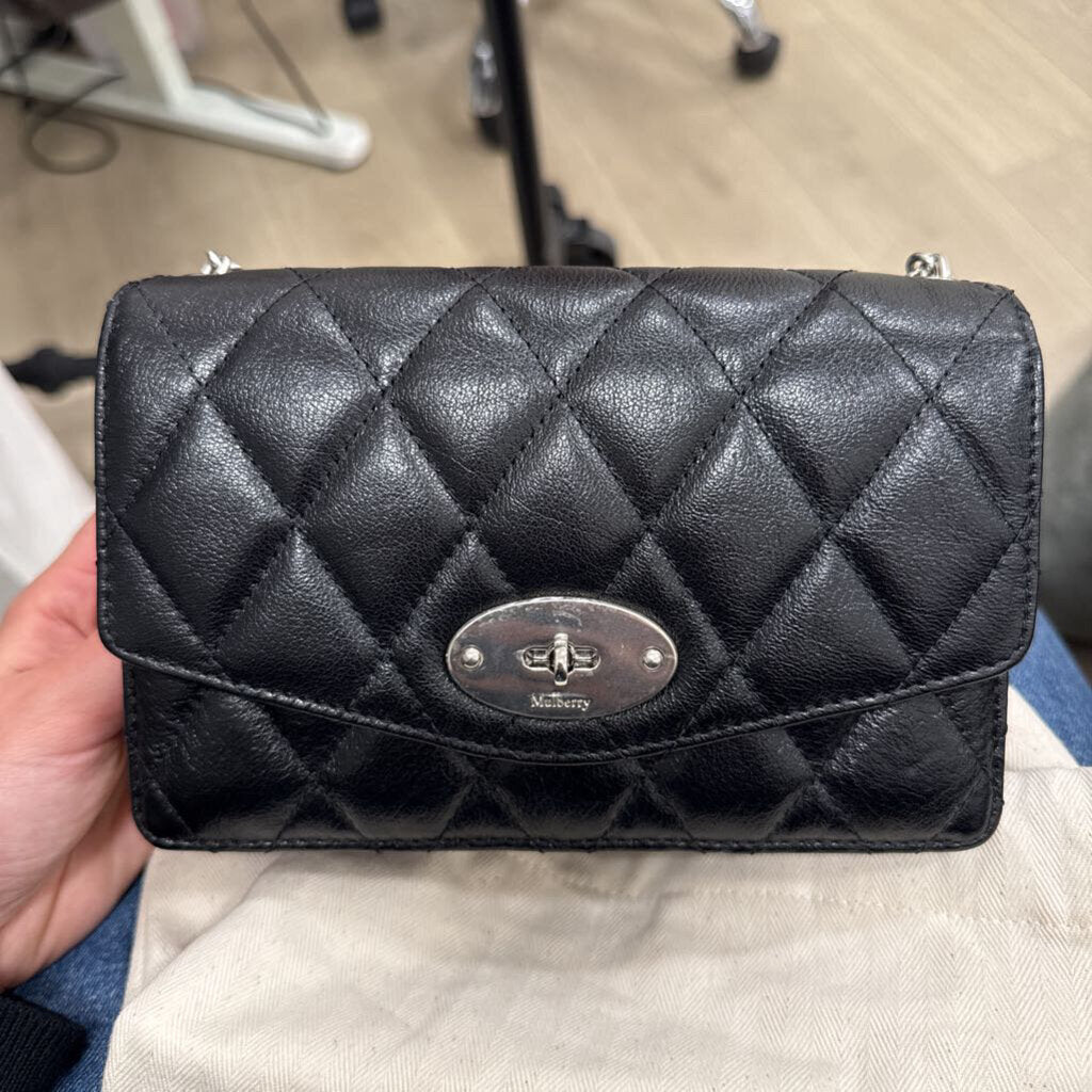 Black Leather Quilted Darley Bag