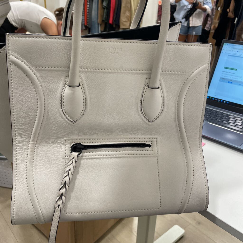 White Leather Phantom Tote