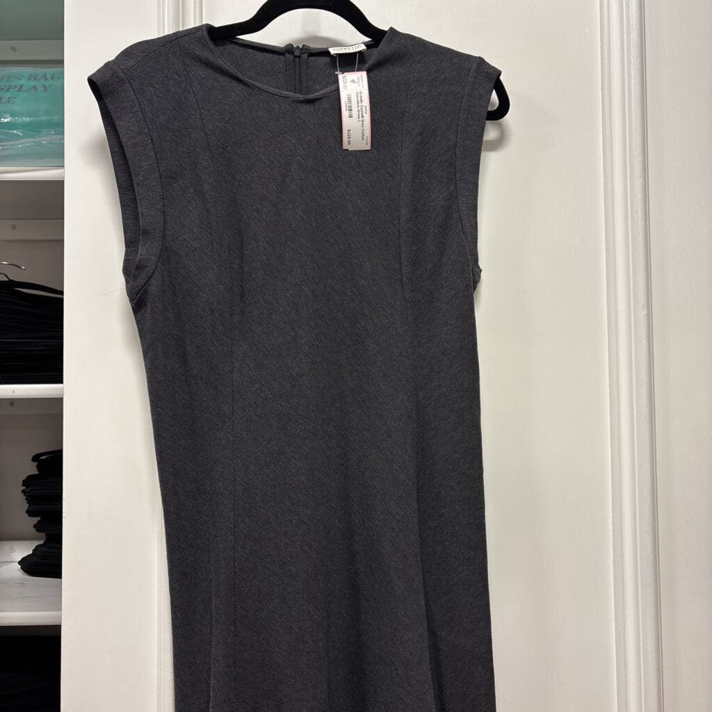 Grey Cotton Sleeveless Dress