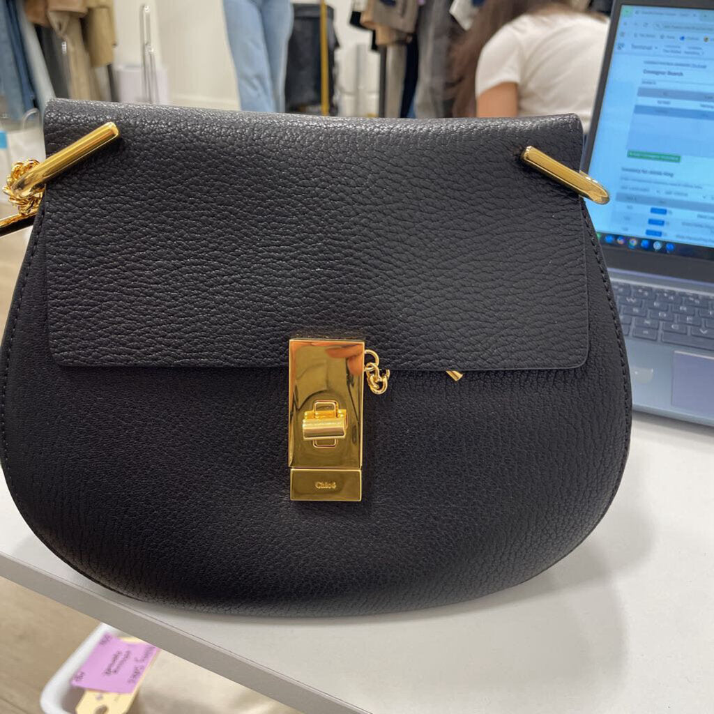 Black Leather Saddle Bag