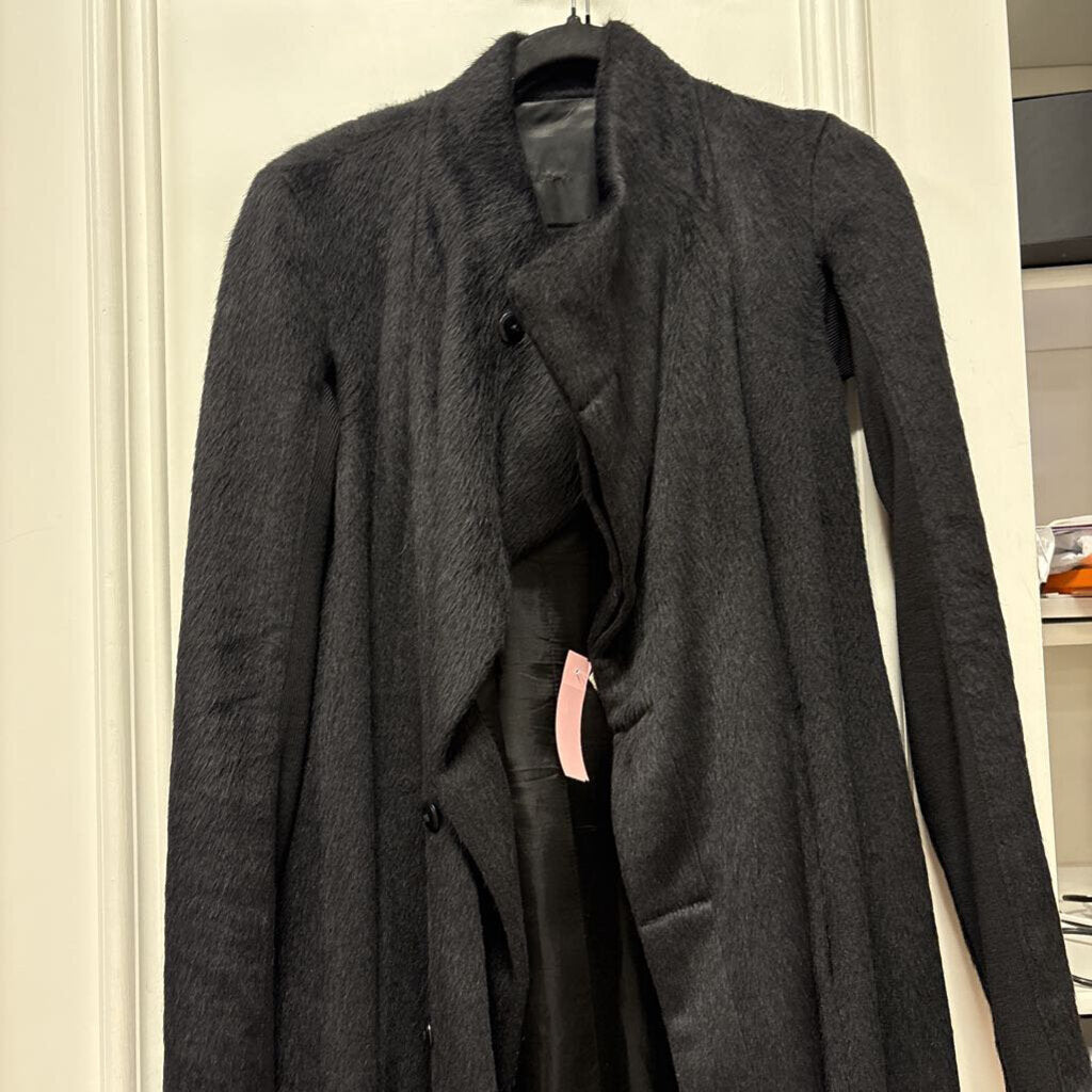 Black Baby Alpaca Blend Coat