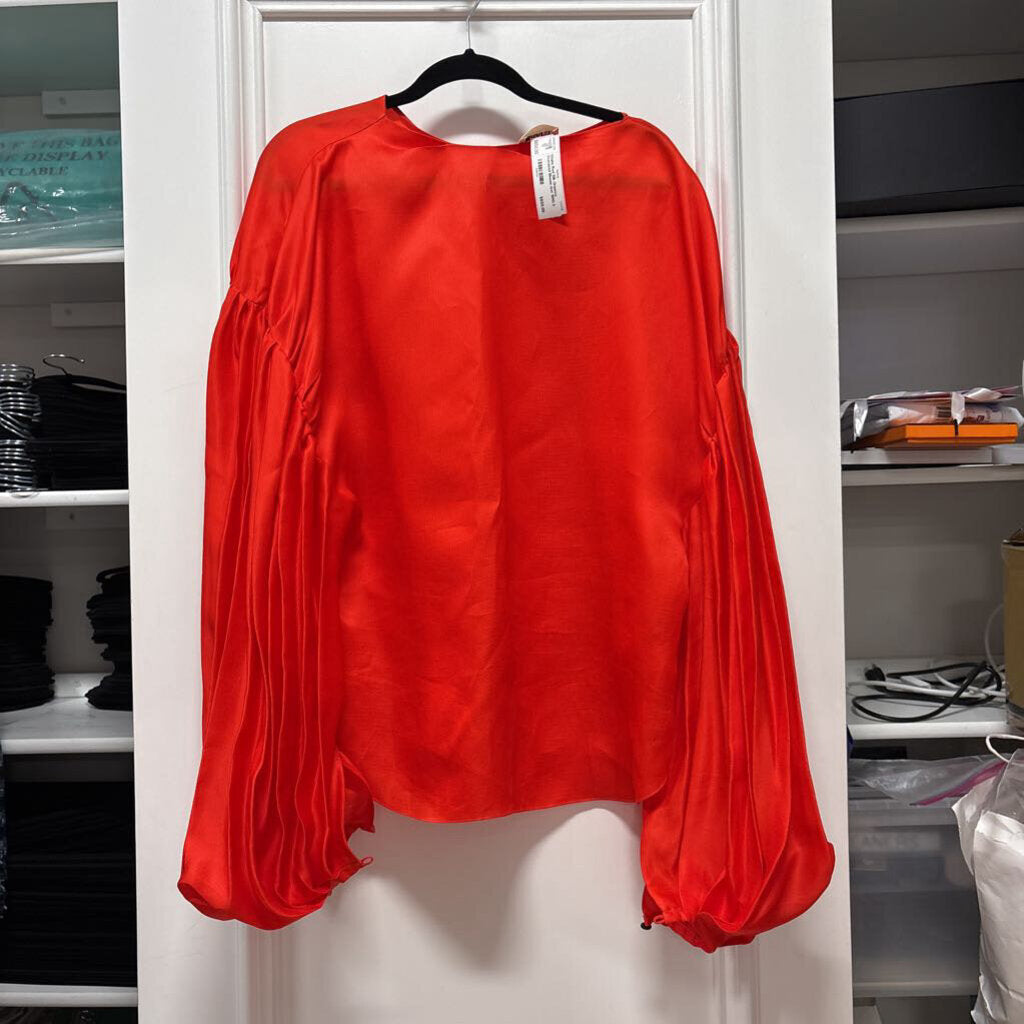 Red Silk Organza Oversized Blouse (est 1880)