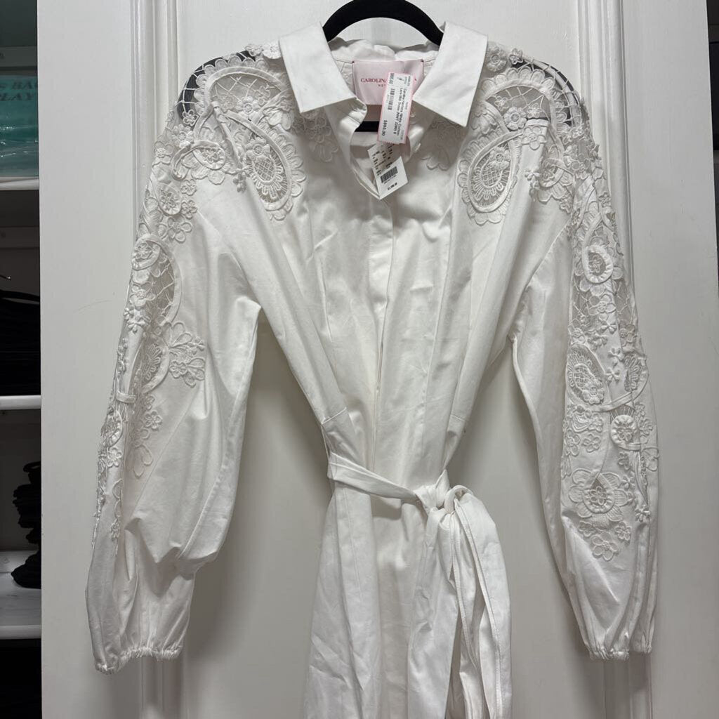 White Cotton Lace Midi Dress (NWT 2290)
