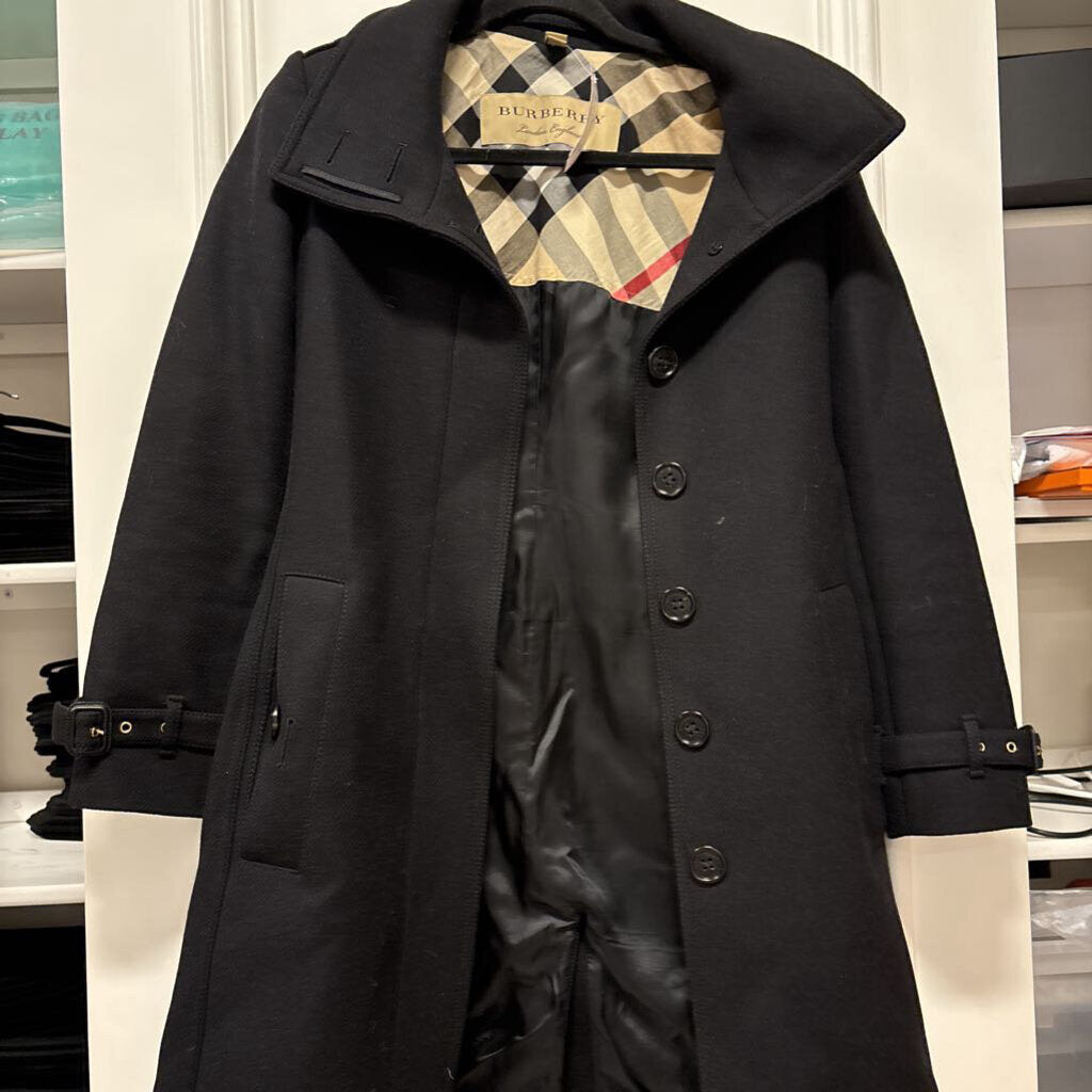 Black Wool/Nylon Coat