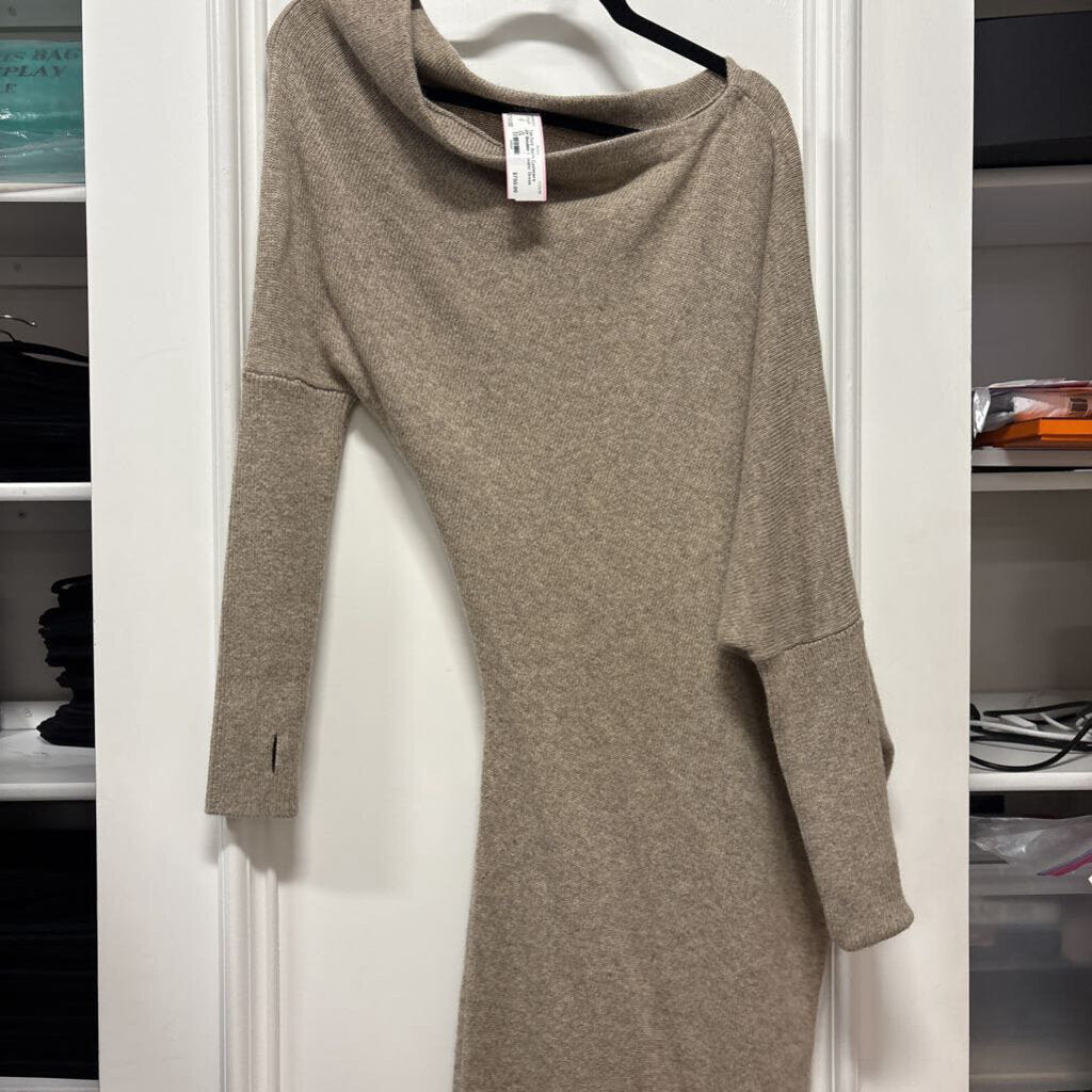 Beige Cashmere Off Shoulder Sweater Dress (1850 retail)