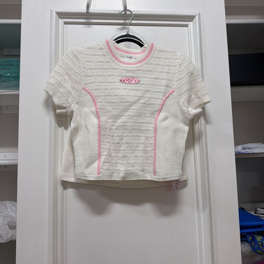 White/Pink Knit Top/Short (SET)