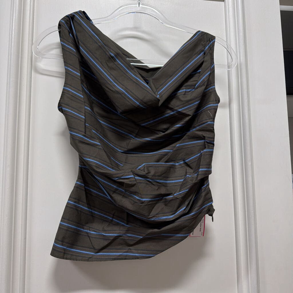 Green Cotton Stripe Top