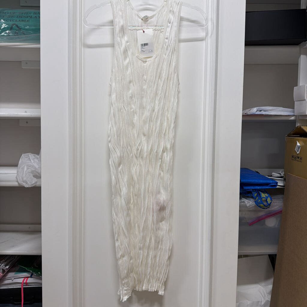 White Viscose Crinkle Tank Dress (NWT)