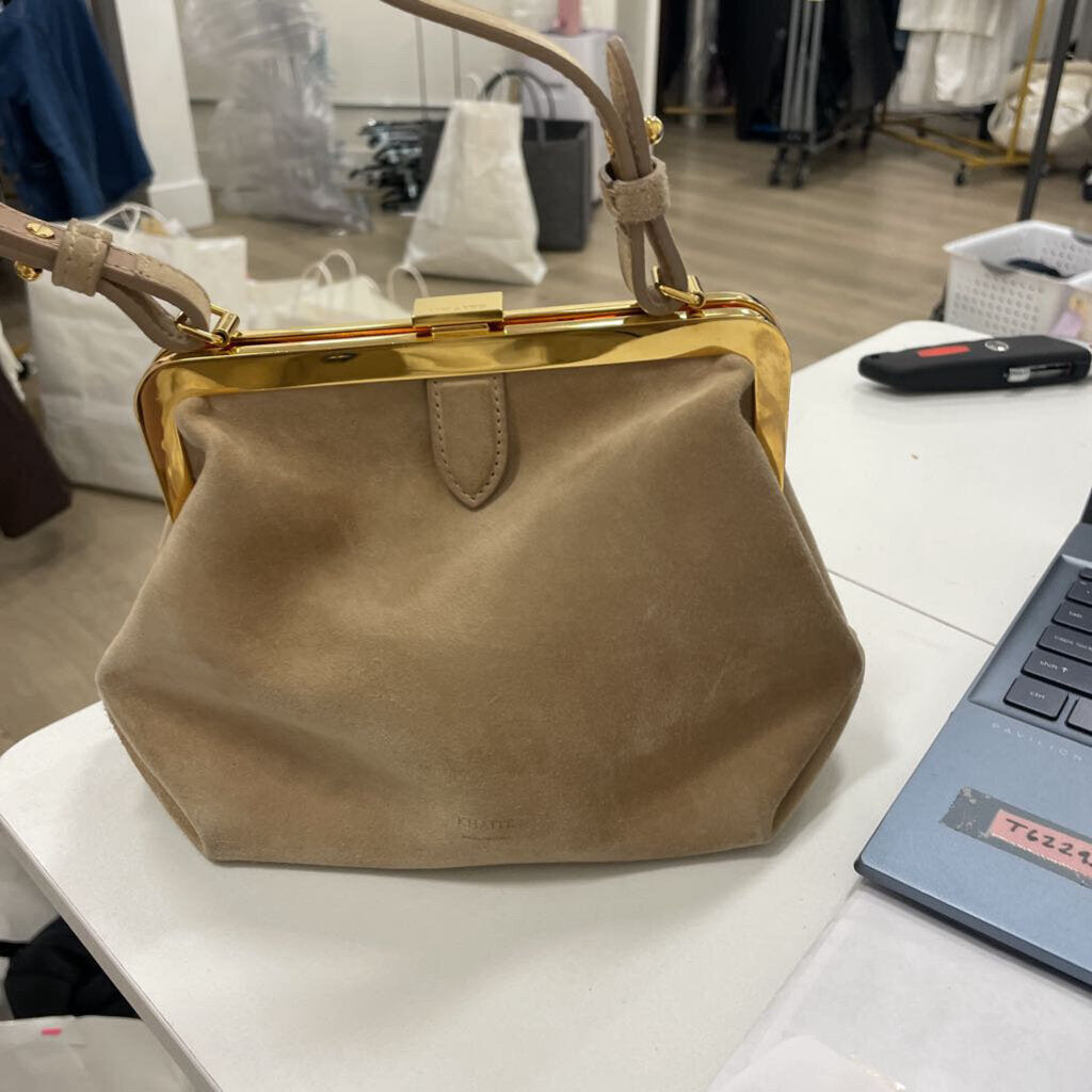 Biscuit Suede Agnes Bag